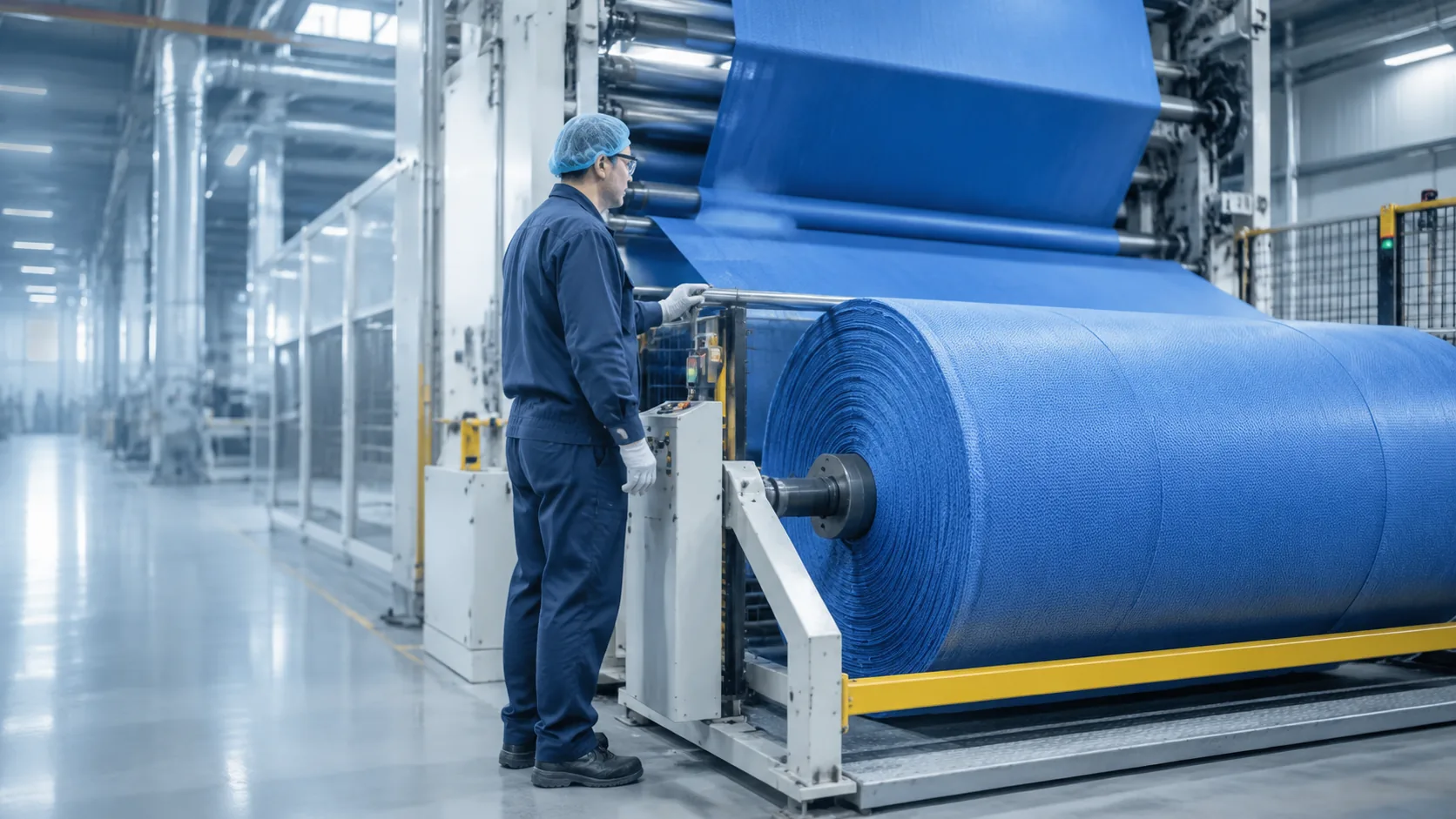 Spunlace nonwoven roll material produced by ICF