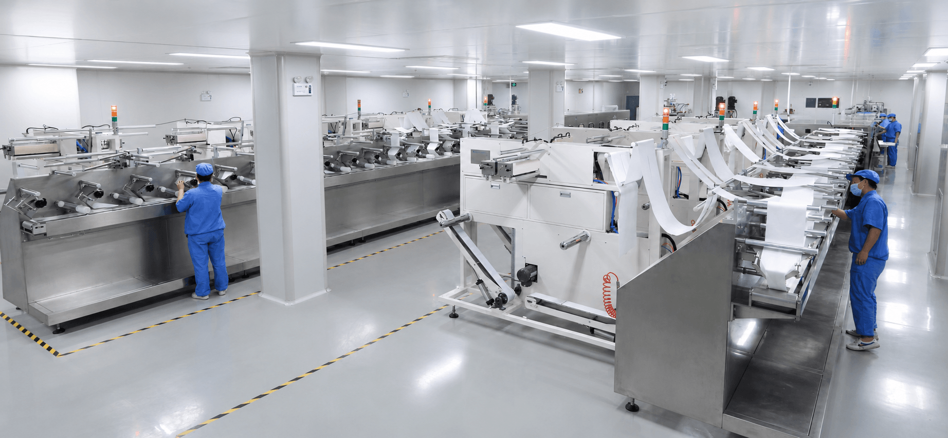 Converted wipe production line